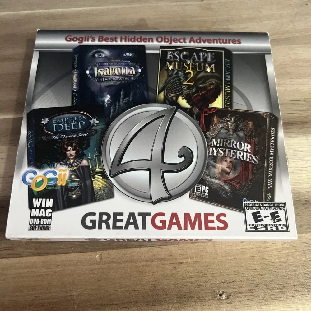Gogii Games 4 Great Games PC Mac DVD-ROM Hidden Object Adventure Collection